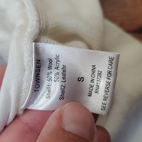 Townsen cream wool leather jacket - Picture 6 of 7